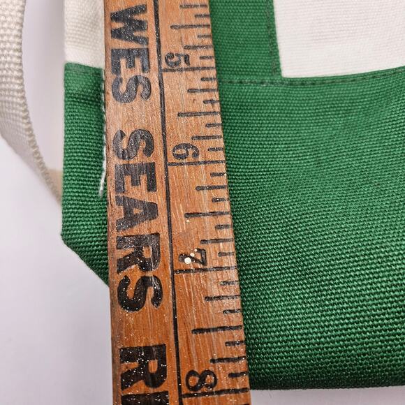 VANS LIL PERGS MINI TOTE BAG SMALL CROSSBODY PURSE CANVAS GREEN WHITE - Picture 5 of 8